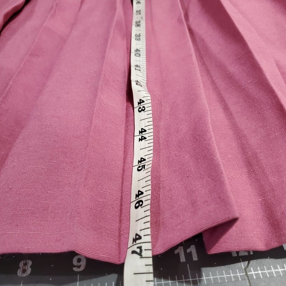 Vintage 70s Dress Womens Large Pink Pleated A Line Midi Modest Retro Barbie - Picture 11 of 11